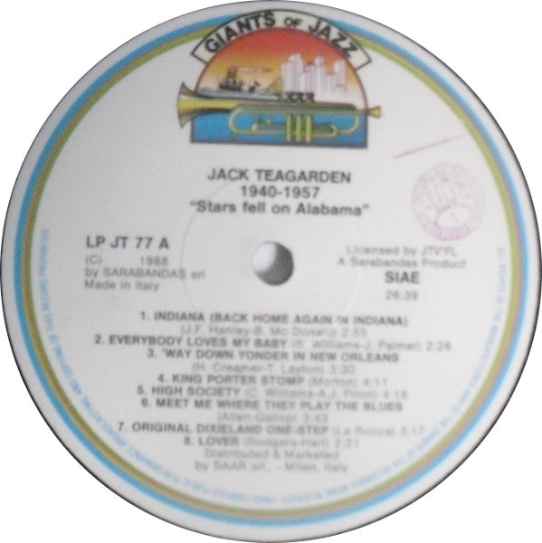 Jack Teagarden - Stars Fell On Alabama (1940-1957) Vinyl LP (Used)