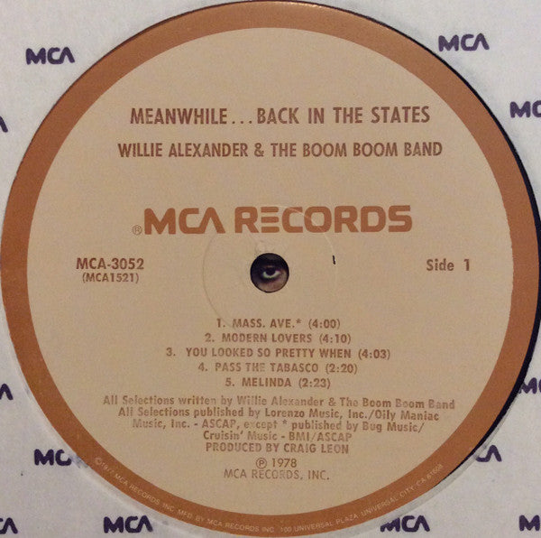 Willie Alexander & Boom Boom Band - Meanwhile...Back In The States Vinyl LP (Used)