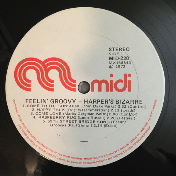 Harpers Bizarre - Feelin' Groovy Vinyl LP (Used)