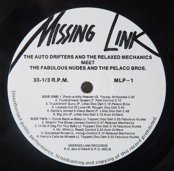 Autodrifters, Relaxed Mechanics, Fabulous Nudes & Pelaco Bros. - The Auto Drifters And The Relaxed Mechanics Meet The Fabulous Nudes And The Pelaco Bros. Vinyl LP (Used)