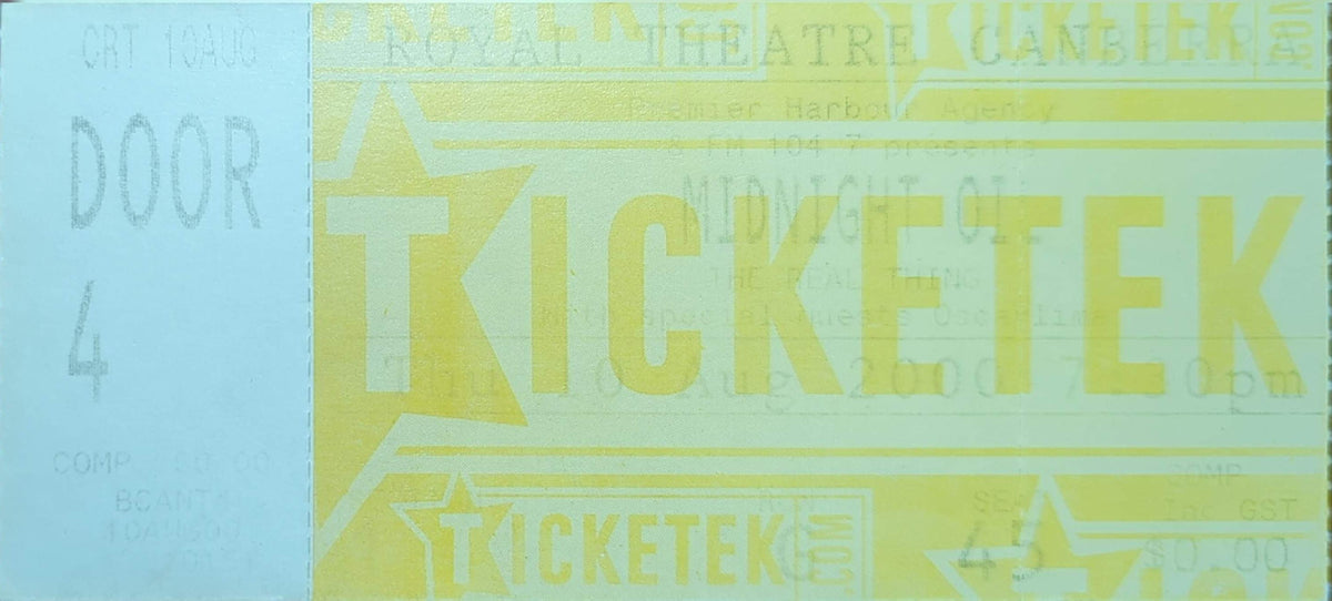 Midnight Oil - 2000 Original Vintage Concert Ticket Seat #G45
