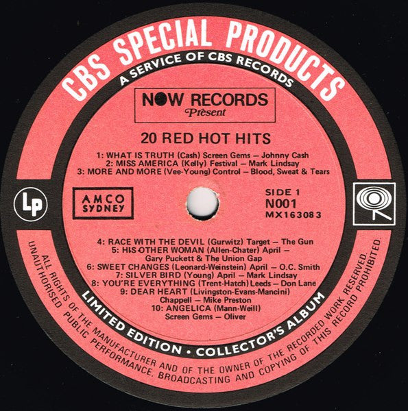 Various Artists - 20 Red Hot Hits Vinyl LP (Used)