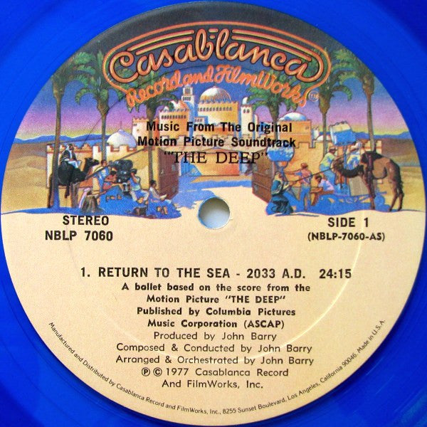 Soundtrack - The Deep (Music From The Original Motion Picture Soundtrack) Blue Translucent Coloured Vinyl LP (Used)