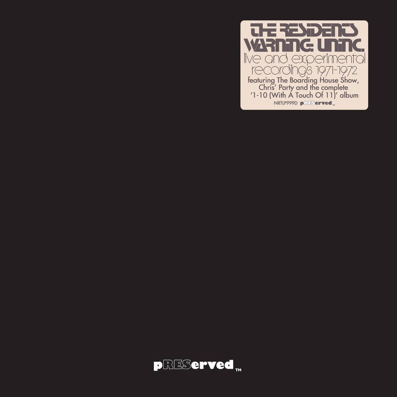 Residents - Warning: Uninc - Live And Experimental Recordings 1971-1972 RSD2022 Vinyl 2LP