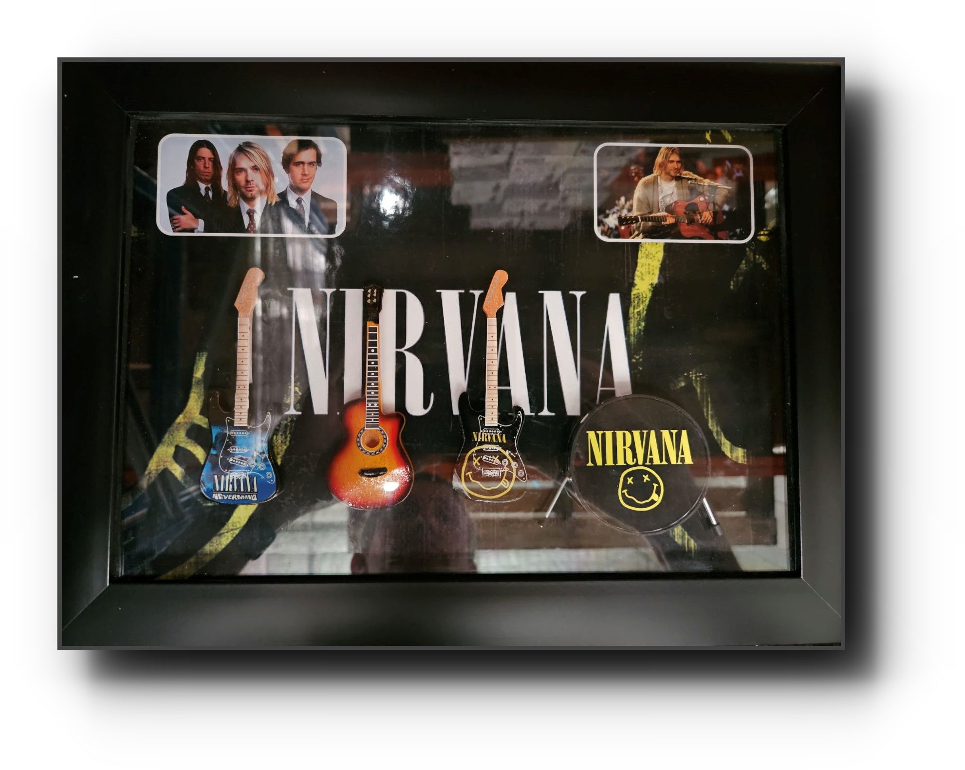 Nirvana - Guitar & Drums Shadow Box