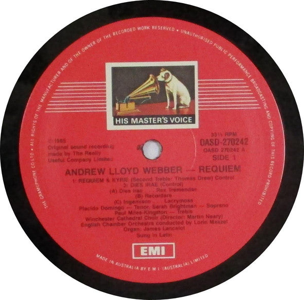 Andrew Lloyd Webber - Requiem Vinyl LP (Used)