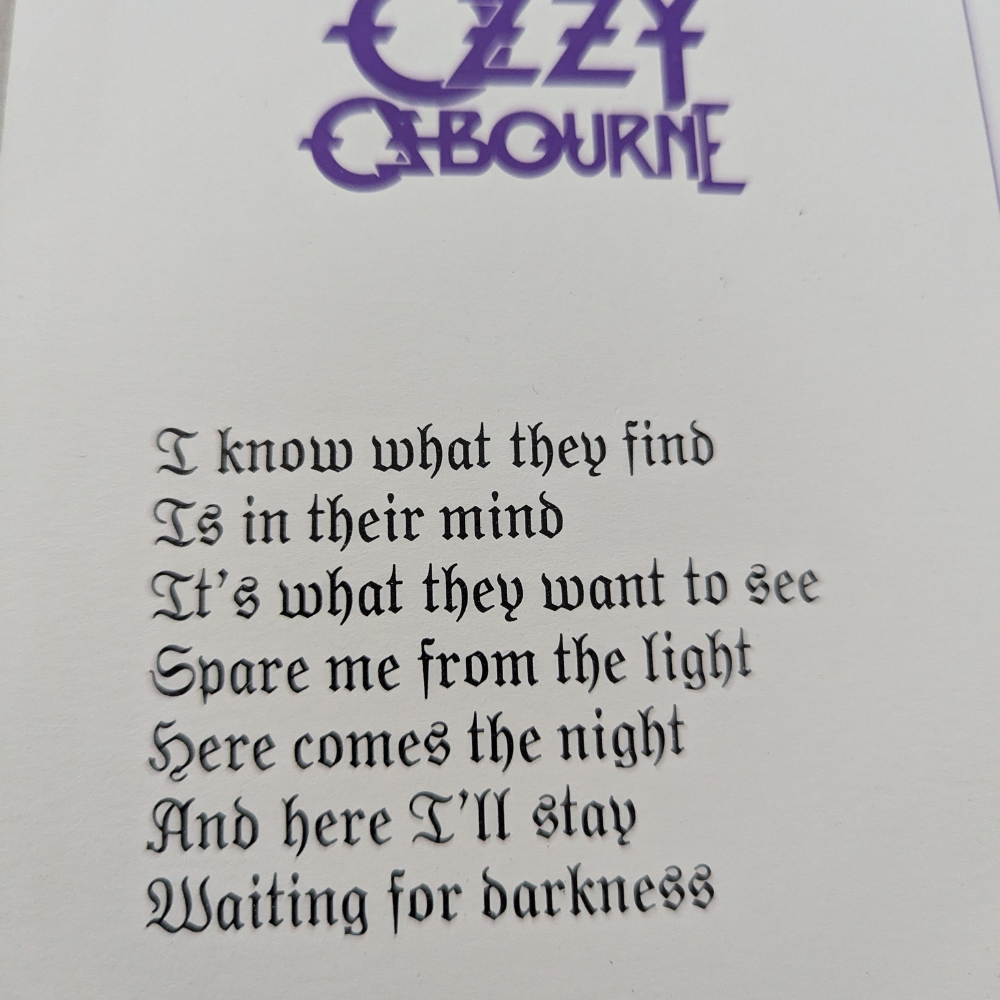 Ozzy Osbourne - Bark At The Moon Postcard