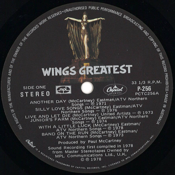 Wings - Wings Greatest Aus Pressing Vinyl LP (Used)