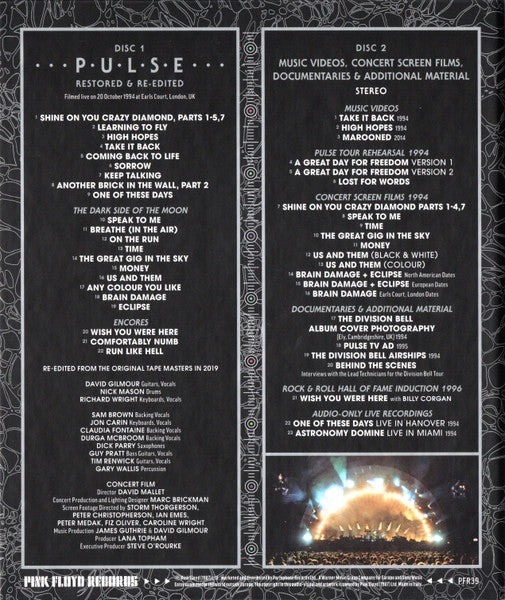 Pink Floyd - Pulse P.U.L.S.E. Special Edition With Light 2DVD Boxset