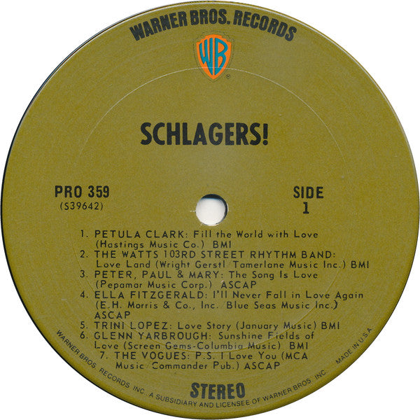 Various Artists - Schlagers! Vinyl 2LP (Used)