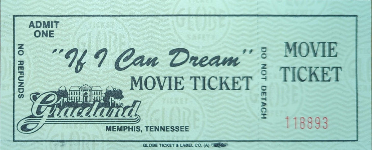 Elvis Presley - c. 1980s Original Vintage Movie Ticket