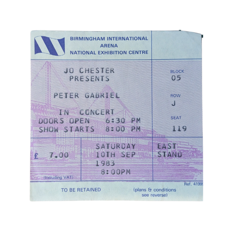 Peter Gabriel - Security Tour 1983 Original Vintage Concert Ticket Seat 119