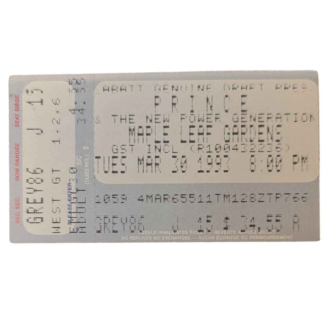 Prince - Act 1 Tour 1993 Original Vintage Concert Ticket Seat J-15