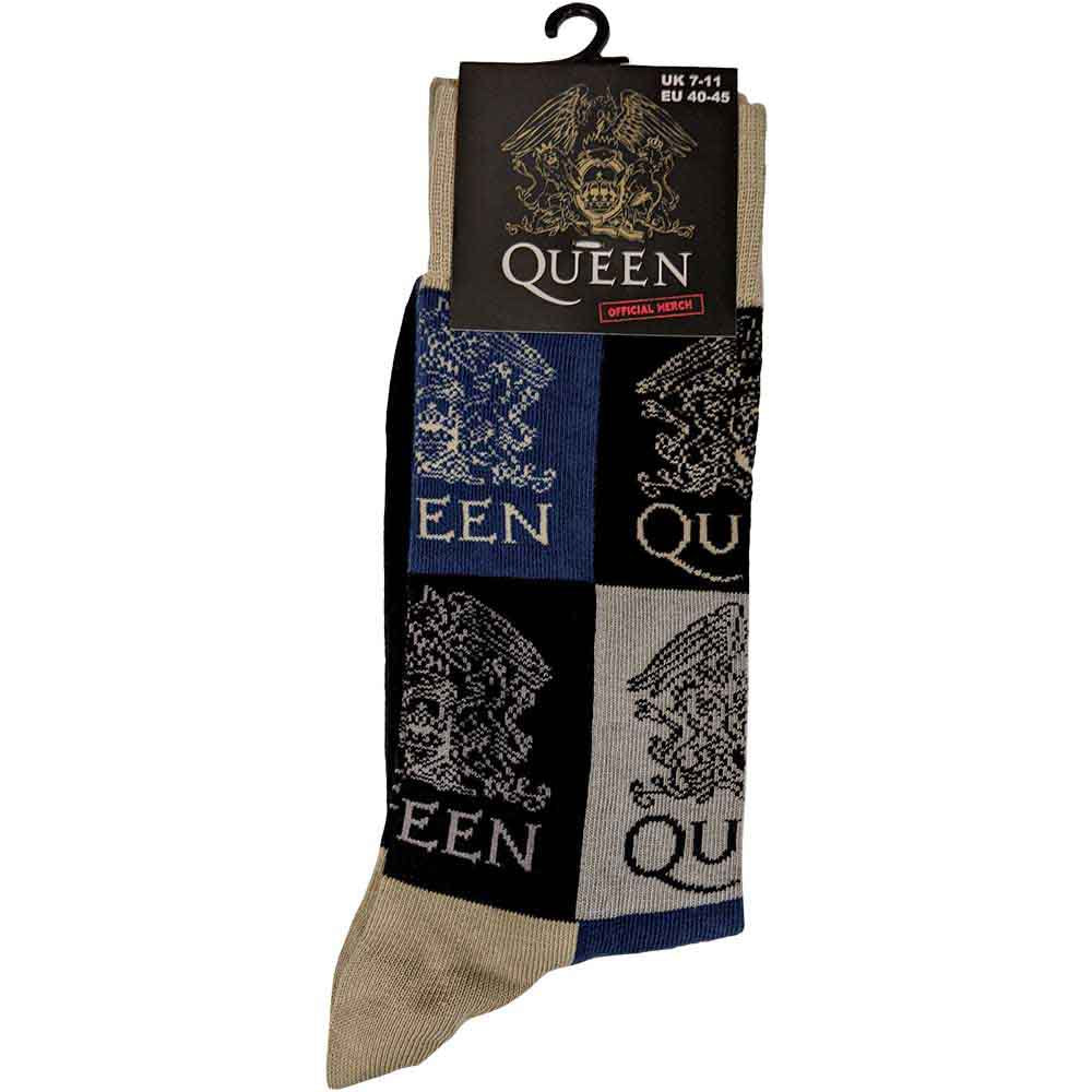 Queen - Crest Blocks Navy Unisex Socks