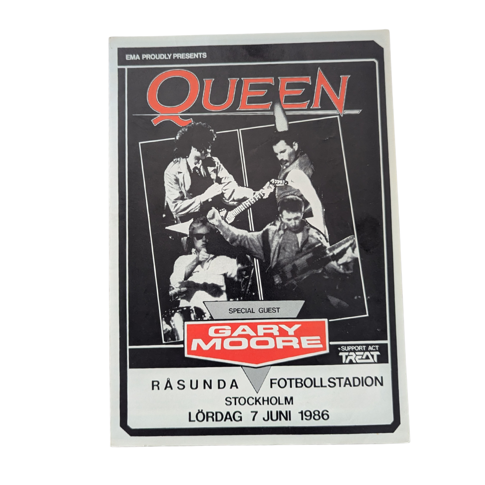 Queen - Stockholme Concert Flyer with Gary Moore 1986