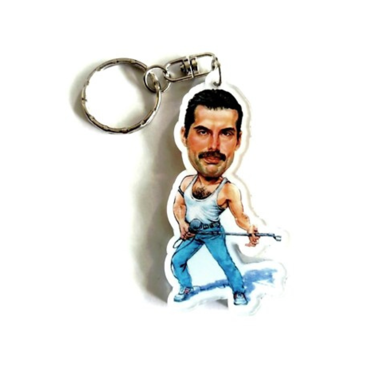 Queen - Freddie Mercury Live Aid Concert Caricature Keychain