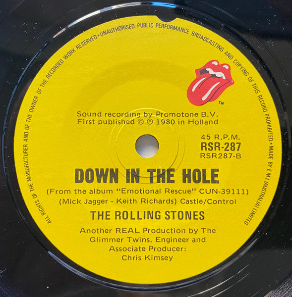 Rolling Stones - Emotional Rescue 7" Vinyl Single (Used)