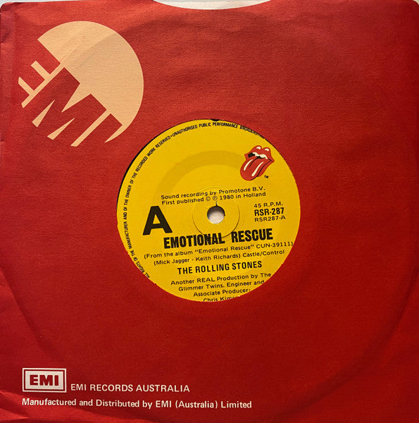 Rolling Stones - Emotional Rescue 7" Vinyl Single (Used)