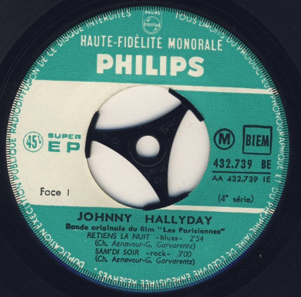 Johnny Hallyday - Les Parisiennes 7" Vinyl Single (Used)