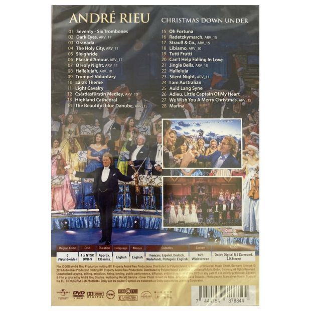 Andre Rieu - Christmas Down Under Live From Sydney DVD (New)