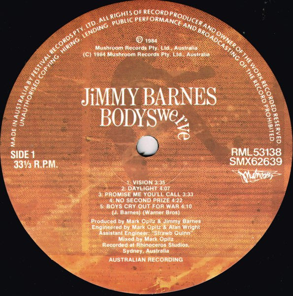Jimmy Barnes - Bodyswerve Vinyl LP (Used)