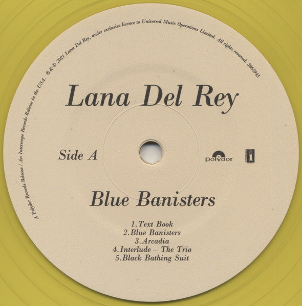 Lana Del Rey - Blue Banisters Yellow Transparent Coloured (Alt Cover) Vinyl 2LP (Used)