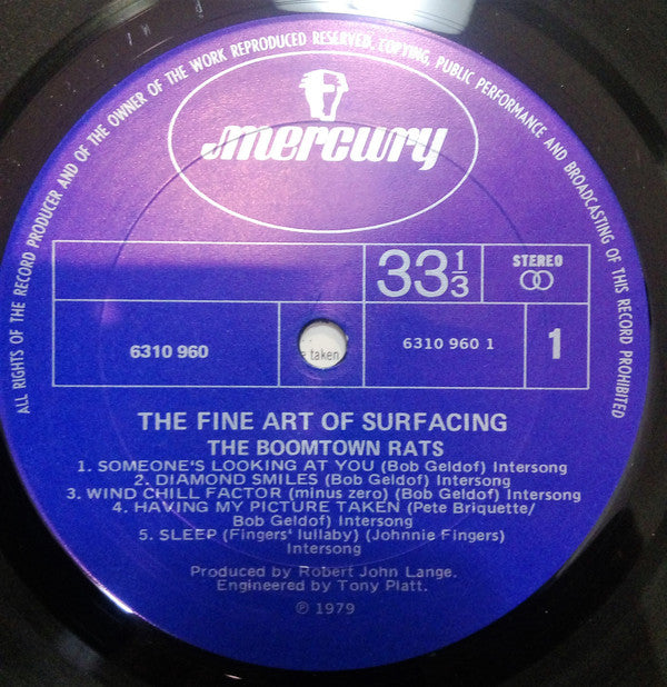 Boomtown Rats – The Fine Art Of Surfacing Vinyl LP (Used)