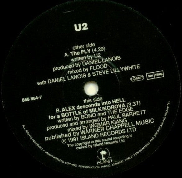 U2 - The Fly 7" Vinyl Single (Used)
