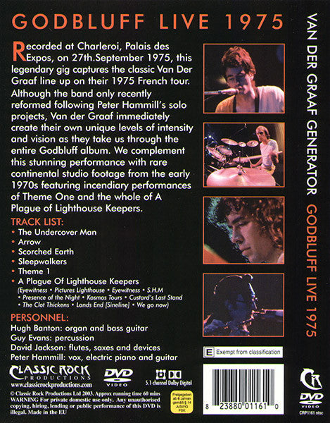 Van Der Graaf Generator - Godbluff Live 1975 DVD