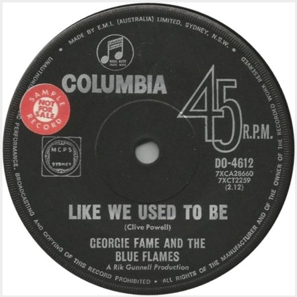 Georgie Fame & The Blue Flames - Like We Used To Be 7" Vinyl Single (Used)