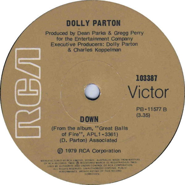 Dolly Parton - You're The Only One / Down 7" Vinyl Single (Used)
