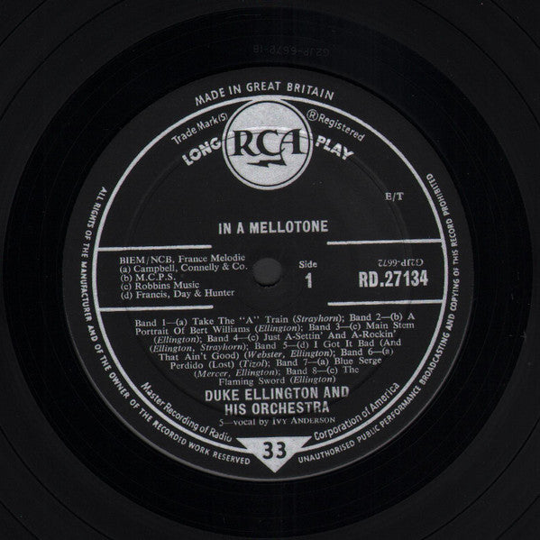 Duke Ellington & His Orchestra - In A Mellotone Vinyl LP (Used)