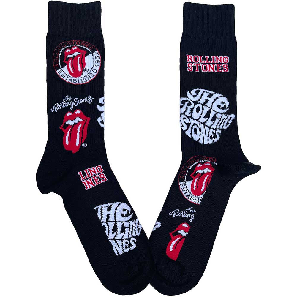 Rolling Stones - Logos Black Unisex Socks