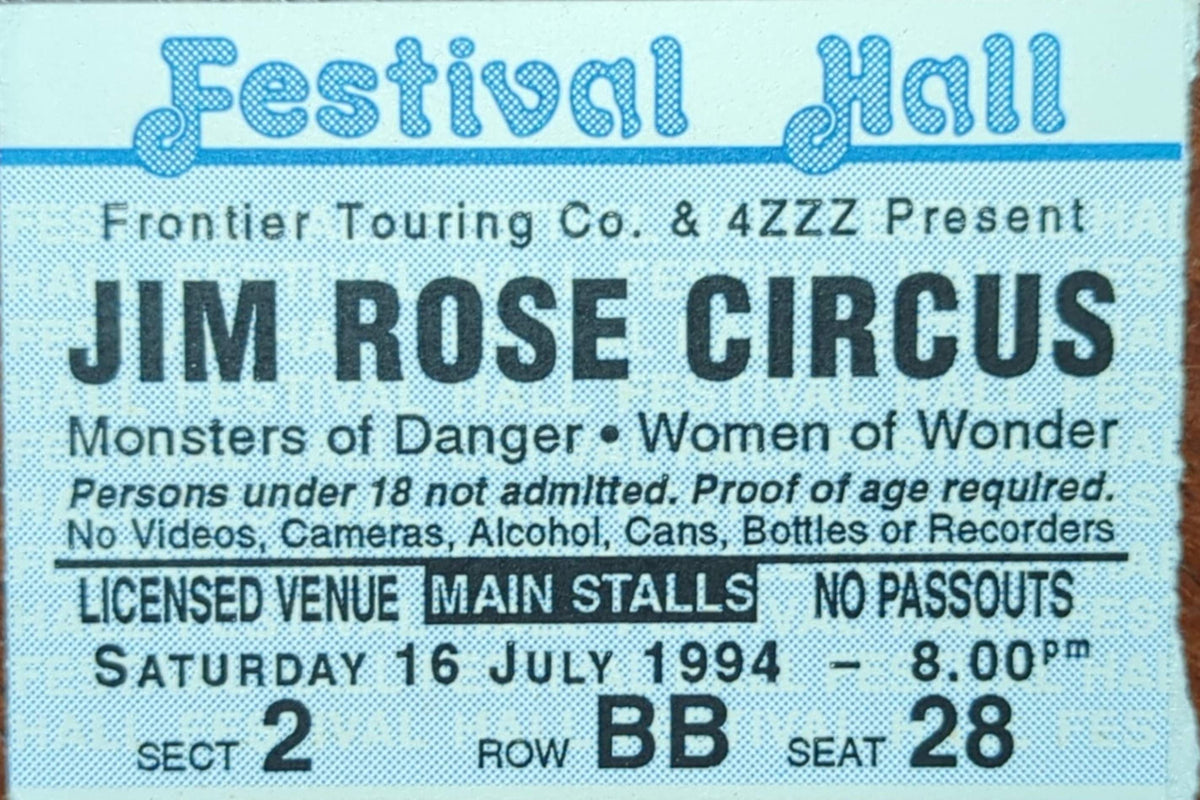 Jim Rose Circus - 1994 Original Vintage Concert Ticket Seat #BB28