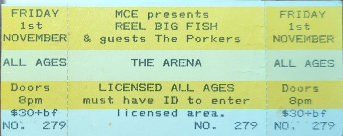 Reel Big Fish - 2002 Original Vintage Concert Ticket Seat #279