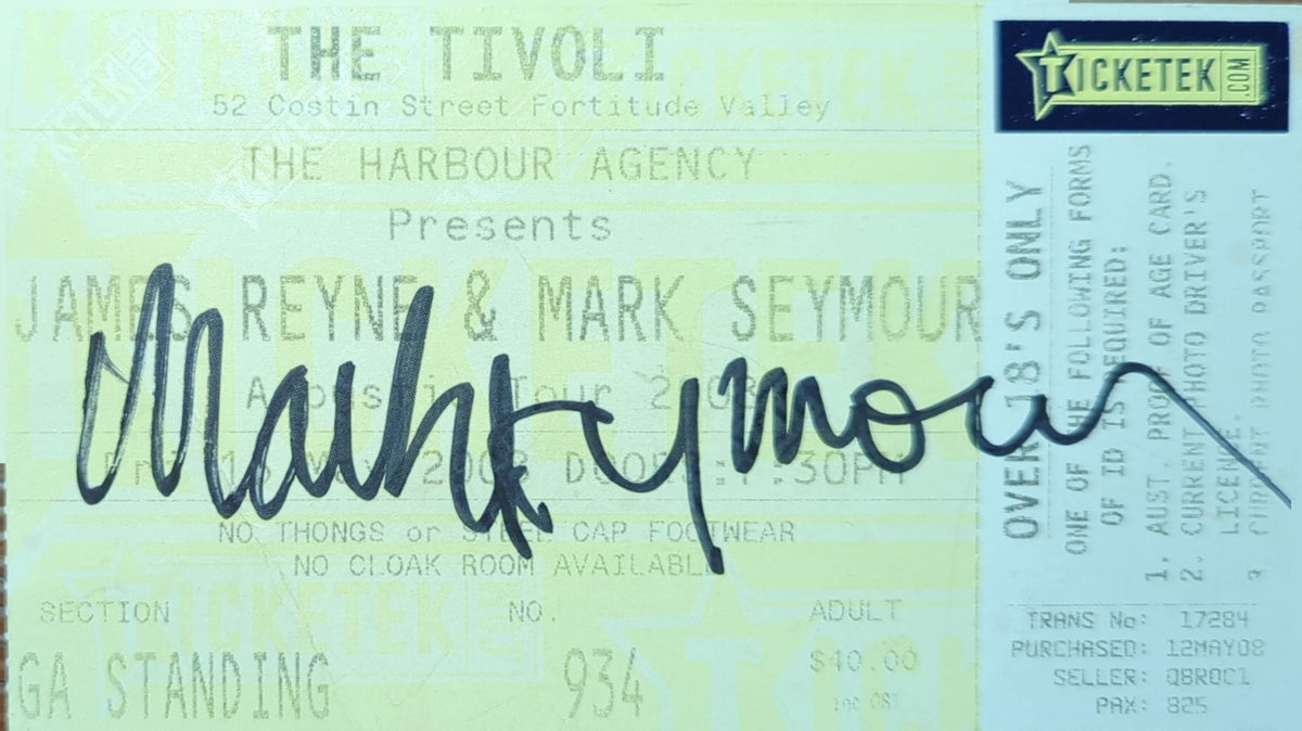James Reyne & Mark Seymour - 2008 Original Vintage Concert Ticket Seat #934