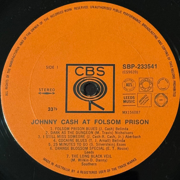 Johnny Cash - At Folsom Prison Vinyl LP (Used)