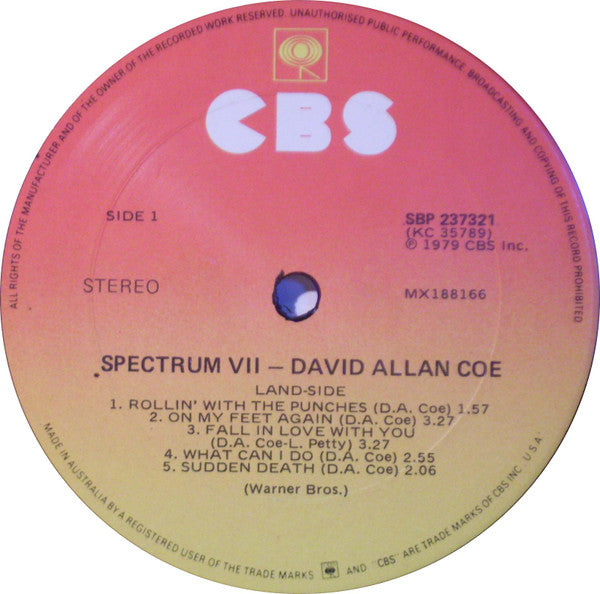 David Allan Coe - Spectrum VII Vinyl LP (Used)