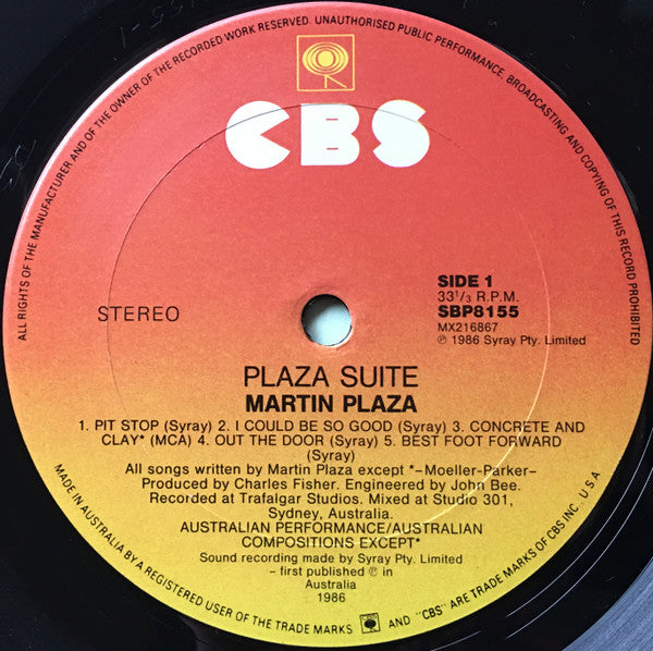 Martin Plaza - Plaza Suite Vinyl LP (Used)