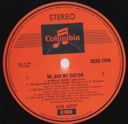Slim Dusty - Me And My Guitar Vinyl LP (Used)