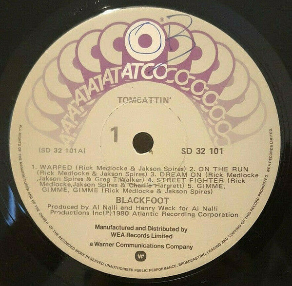 Blackfoot - Tomcattin' Vinyl LP (Used)