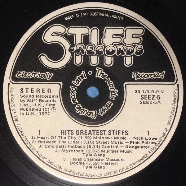 Various Artists - Hits Greatest Stiffs Vinyl LP (Used)