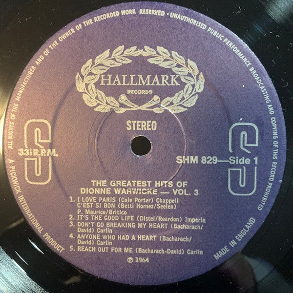 Dionne Warwick - The Greatest Hits Of Dionne Warwicke Vol. 3 Compilation Vinyl LP (Used)