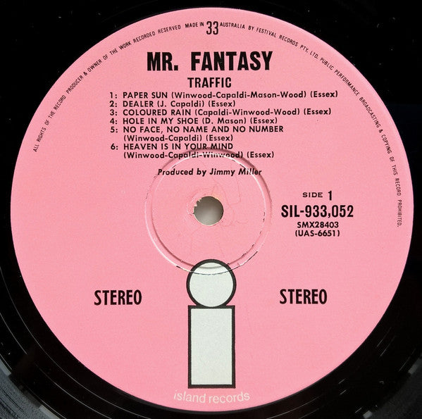 Traffic - Mr. Fantasy Reissue Vinyl LP (Used)