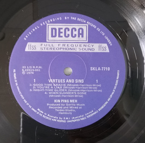 Kin Ping Meh - Virtues & Sins Vinyl LP (Used)