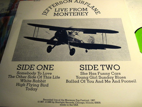 Jefferson Airplane - Live From Monterey Vinyl LP (Used)