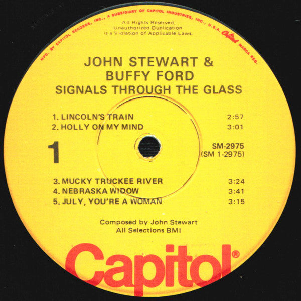 John Stewart & Buffy Ford - Signals Through The Glass Reissue Vinyl LP (Used)