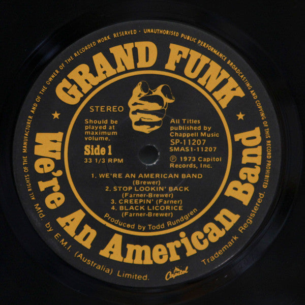 Grand Funk Railroad - We're An American Band Vinyl LP (Used)