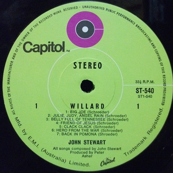 John Stewart - Willard Vinyl LP (Used)
