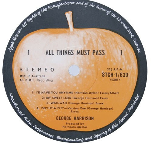 George Harrison - All Things Must Pass Gatefold Vinyl 3LP (Used)